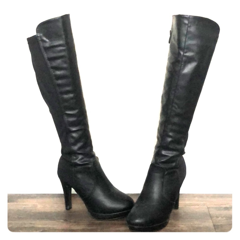 Black high heel boots- like new